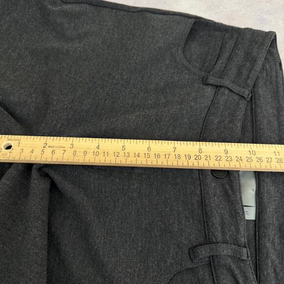 Athleta Pants Women's 6 TALL Heathered Gray Ponte Zipper Fly Stretch Rayon Blend - Picture 8 of 11